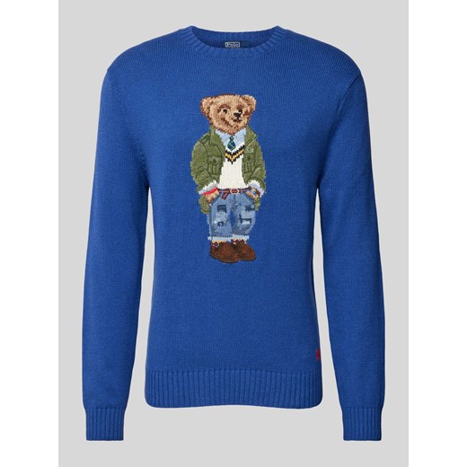 Sweter z dzianiny z wyhaftowanym motywem ze sklepu Peek&Cloppenburg  w kategorii Swetry męskie - zdjęcie 170727360