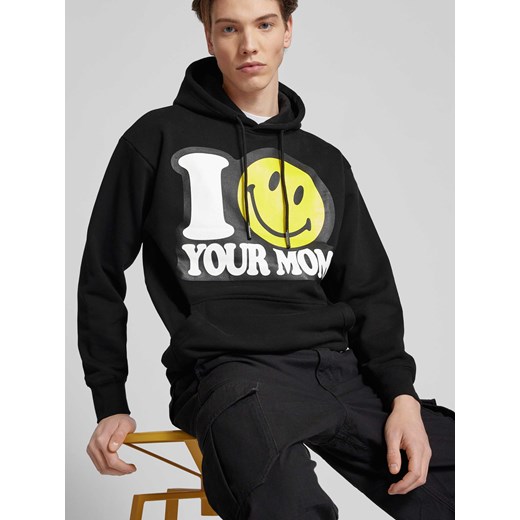 Bluza z kapturem i wyhaftowanym logo model ‘SMILEY YOUR MOM’ Market L Peek&Cloppenburg 