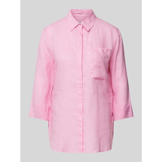 Bluzka lniana z nakładaną kieszenią na piersi model ‘STYLE.VICKI’ ze sklepu Peek&Cloppenburg  w kategorii Koszule damskie - zdjęcie 170727923