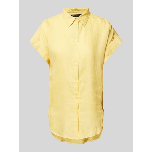 Bluzka koszulowa z lnu model ‘BROONO’ ze sklepu Peek&Cloppenburg  w kategorii Koszule damskie - zdjęcie 170728243