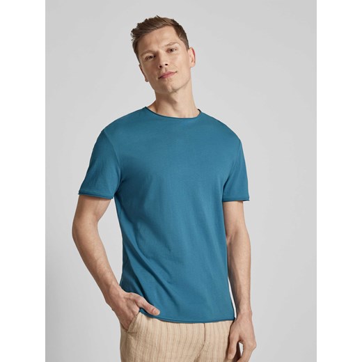 Niebieski t-shirt męski Strellson z krótkimi rękawami 
