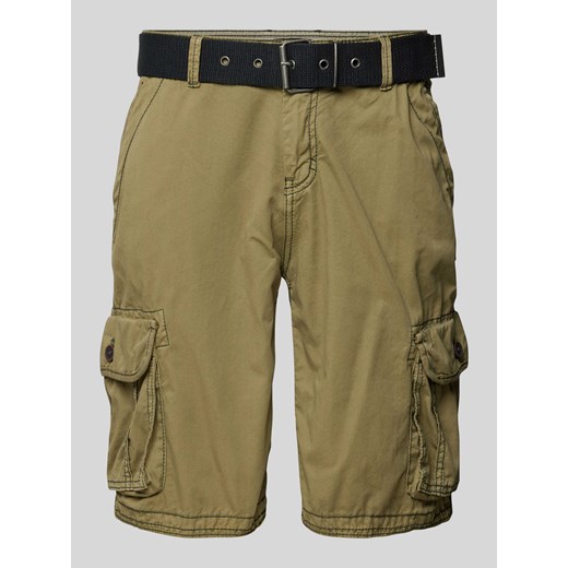 Szorty cargo o kroju regular fit z materiałowym paskiem model ‘DURRAS’ ze sklepu Peek&Cloppenburg  w kategorii Spodenki męskie - zdjęcie 170729333