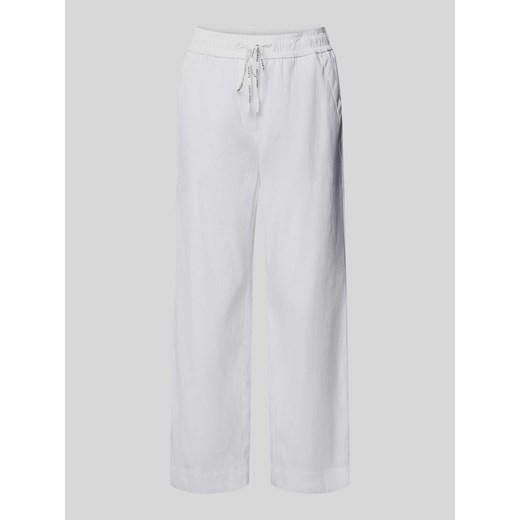 Spodnie materiałowe z mieszanki lnu z elastycznym pasem ze sklepu Peek&Cloppenburg  w kategorii Spodnie damskie - zdjęcie 170729383
