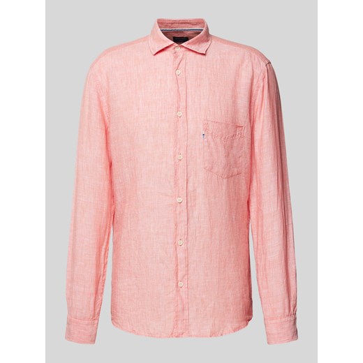 Koszula casualowa z lnu w jednolitym kolorze ze sklepu Peek&Cloppenburg  w kategorii Koszule męskie - zdjęcie 170729562