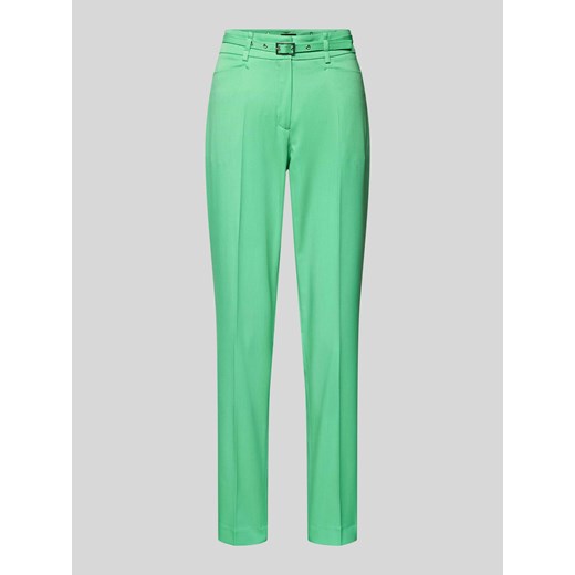 Spodnie materiałowe w jednolitym kolorze z paskiem ze sklepu Peek&Cloppenburg  w kategorii Spodnie damskie - zdjęcie 170729682