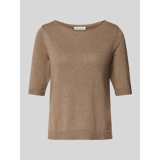 Sweter z dzianiny z rękawami o długości 1/2 w jednolitym kolorze ze sklepu Peek&Cloppenburg  w kategorii Bluzki damskie - zdjęcie 170729774