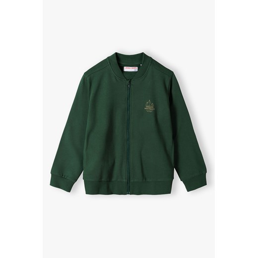 Bluza dresowa z miękkiej dzianiny dla chłopca- zielona ze sklepu 5.10.15 w kategorii Bluzy chłopięce - zdjęcie 170730001