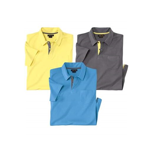 Zestaw 3 koszulek polo Outdoor ze sklepu Atlas For Men w kategorii T-shirty męskie - zdjęcie 170730173