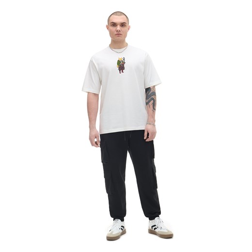 Cropp - Kremowa koszulka z grafiką - kremowy ze sklepu Cropp w kategorii T-shirty męskie - zdjęcie 170730533