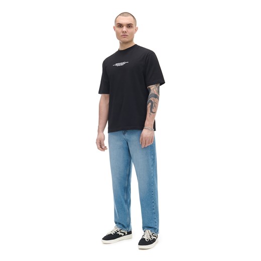Cropp - Czarny t-shirt z nadrukami - czarny ze sklepu Cropp w kategorii T-shirty męskie - zdjęcie 170730561