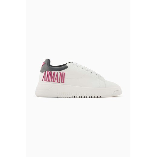 Emporio Armani sneakersy skórzane kolor biały X3X024 XR127 C682 ze sklepu ANSWEAR.com w kategorii Buty sportowe damskie - zdjęcie 170733511