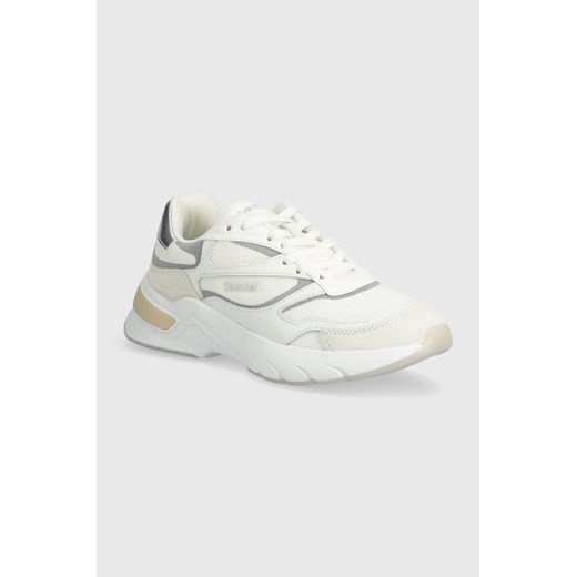 Calvin Klein sneakersy RUNNER LACE UP MESH kolor beżowy HW0HW02133 ze sklepu ANSWEAR.com w kategorii Buty sportowe damskie - zdjęcie 170733582