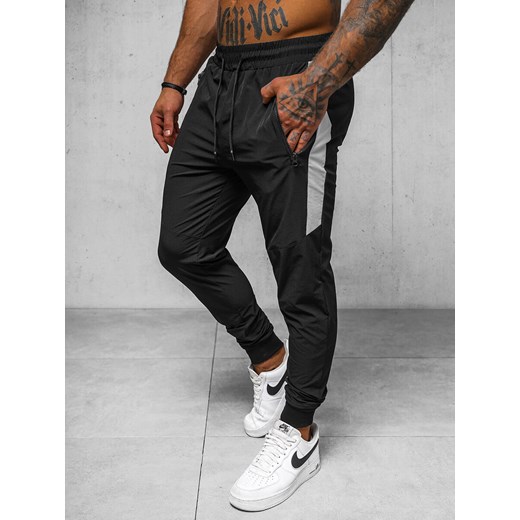 Spodnie męskie joggery czarne OZONEE O/DC468 ze sklepu ozonee.pl w kategorii Spodnie męskie - zdjęcie 170736111