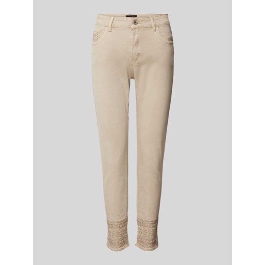 Jeansy o kroju Slim Fit z ozdobnych kamieni ze sklepu Peek&Cloppenburg  w kategorii Jeansy damskie - zdjęcie 170737062
