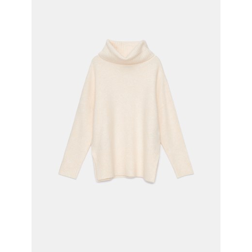 Mohito - Kremowy sweter oversize z golfem - kremowy ze sklepu Mohito w kategorii Swetry damskie - zdjęcie 170737713