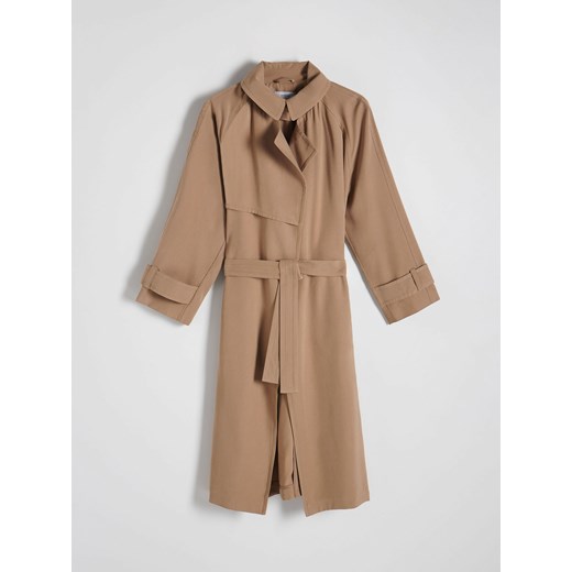 Reserved - Płaszcz z wiskozą - brązowy Reserved XS Reserved