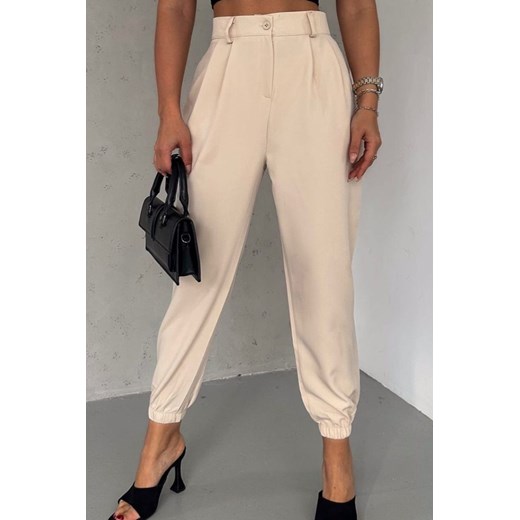 Spodnie RENIETA BEIGE ze sklepu Ivet Shop w kategorii Spodnie damskie - zdjęcie 170739823