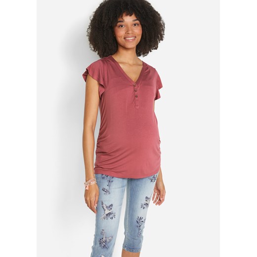 Shirt  ciążowy i do karmienia piersią, ze zrównoważonej wiskozy ze sklepu bonprix w kategorii Bluzki ciążowe - zdjęcie 170741211