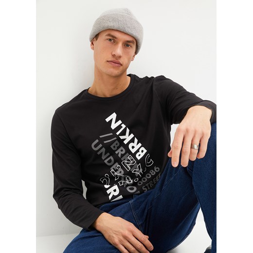 Shirt z długim rękawem, z bawełny organicznej ze sklepu bonprix w kategorii T-shirty męskie - zdjęcie 170742094