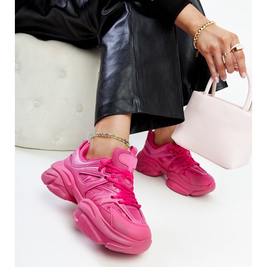 Ciemnoróżowe sportowe sneakersy Feaven ze sklepu gemre w kategorii Buty sportowe damskie - zdjęcie 170742584