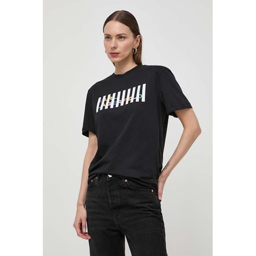 Karl Lagerfeld t-shirt bawełniany damski kolor czarny ze sklepu ANSWEAR.com w kategorii Bluzki damskie - zdjęcie 170745690