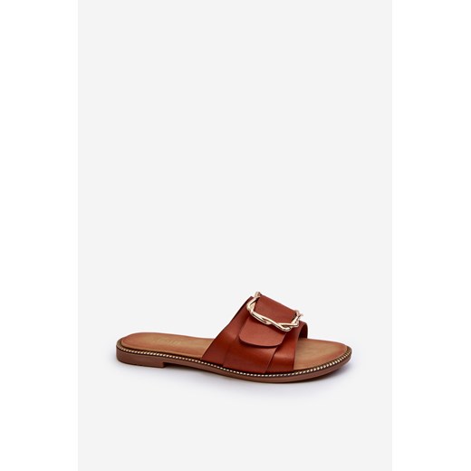 Klapki Klamra Pasek Damskie Camel Eko Skóra Opahiri W-148 37 ZAZOO