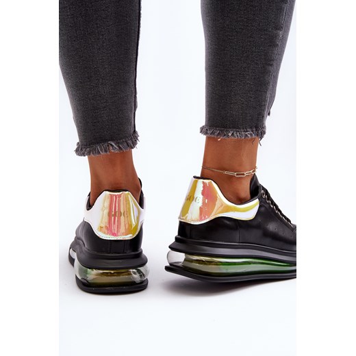 Sneakersy Damskie Skóra Naturalna Czarne GOE NN2N4030 ze sklepu ZAZOO w kategorii Buty sportowe damskie - zdjęcie 170748382