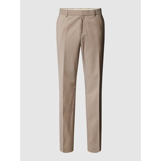 Spodnie materiałowe o kroju regular fit z detalem z logo model ‘Genius’ ze sklepu Peek&Cloppenburg  w kategorii Spodnie męskie - zdjęcie 170749504