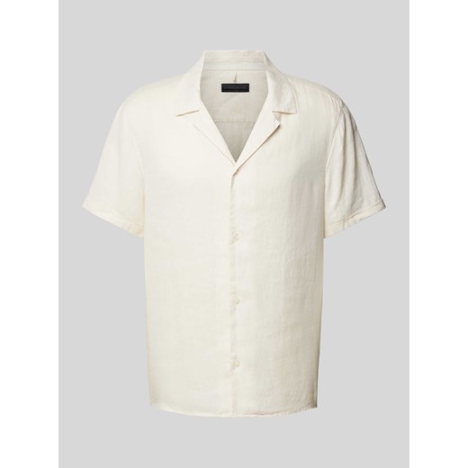 Koszula casualowa z lnu z kołnierzem z połami model ‘BIJAN’ ze sklepu Peek&Cloppenburg  w kategorii Koszule męskie - zdjęcie 170749761