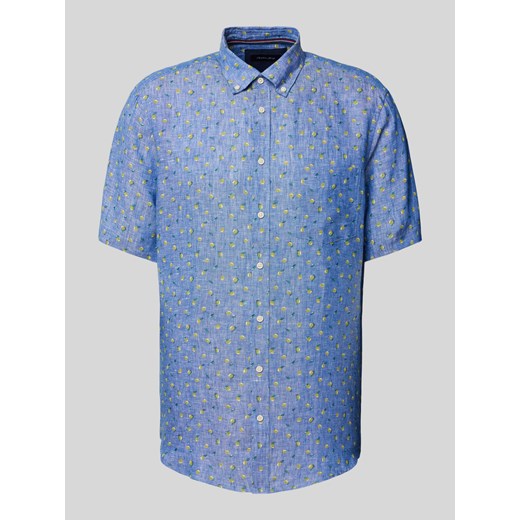 Koszula casualowa o kroju regular fit z lnu z kołnierzykiem typu button down ze sklepu Peek&Cloppenburg  w kategorii Koszule męskie - zdjęcie 170749762