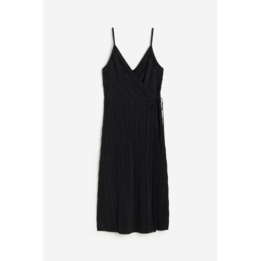 H & M - Plisowana sukienka kopertowa - Czarny ze sklepu H&M w kategorii Sukienki - zdjęcie 170749824