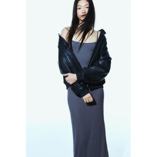 H & M - Sukienka maxi w prążki - Szary ze sklepu H&M w kategorii Sukienki - zdjęcie 170749920