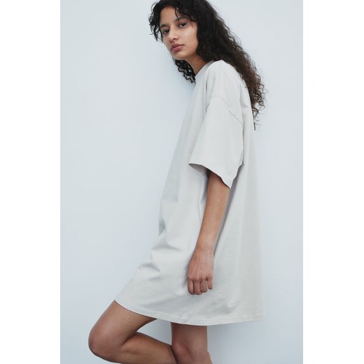 H & M - Sukienka T-shirtowa oversize - Beżowy ze sklepu H&M w kategorii Sukienki - zdjęcie 170749932
