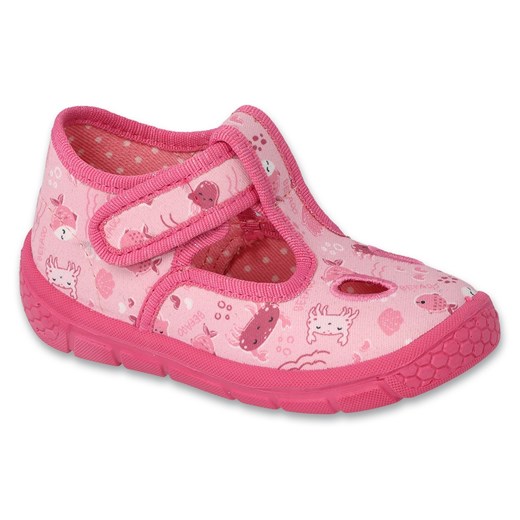 Befado obuwie dziecięce 630P014 różowe ze sklepu ButyModne.pl w kategorii Kapcie dziecięce - zdjęcie 170749991