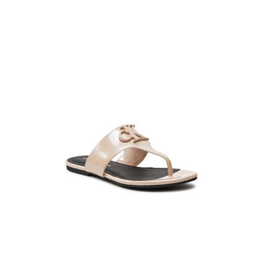 Calvin Klein Jeans Japonki Flat Sandal Slide Toepost Mg Met YW0YW01342 Różowy 38 MODIVO