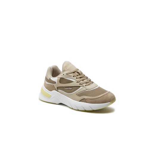 Calvin Klein Sneakersy Runner Lace Up Mesh Mix HW0HW01904 Brązowy Calvin Klein 36 MODIVO