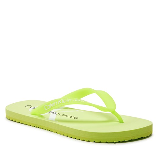 Japonki Calvin Klein Jeans Beach Sandal Monologo Tpu YW0YW01246 Lime 38 eobuwie.pl