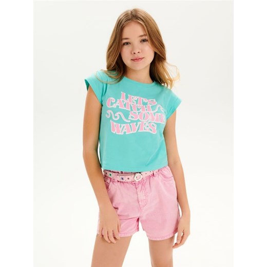 Sinsay - Koszulka z nadrukiem - zielony ze sklepu Sinsay w kategorii Bluzki dziewczęce - zdjęcie 170757414