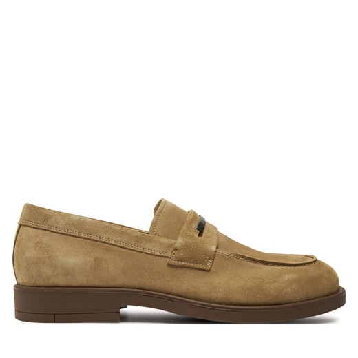 Półbuty Calvin Klein Moccasin Suede HM0HM01469 Silver Mink/Chester Brown 0HE ze sklepu eobuwie.pl w kategorii Mokasyny męskie - zdjęcie 170758431