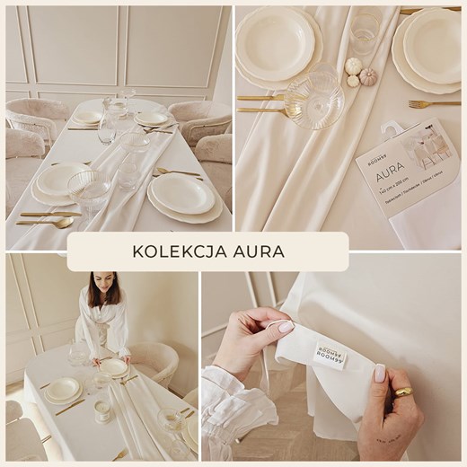 OBRUS PLAMOODPORNY AURA - BUTELKOWA ZIELEŃ 140x260 Room99 One Size Room99