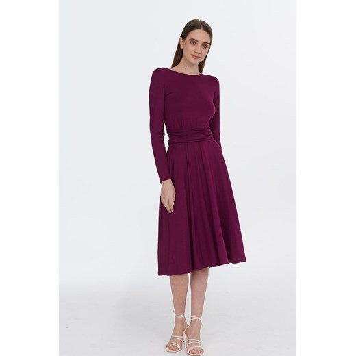Sukienka infinity midi z długim rękawem Granita XS Naoko S NAOKO