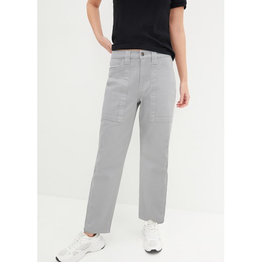 Spodnie twillowe z naszywanymi kieszeniami ze sklepu bonprix w kategorii Spodnie damskie - zdjęcie 170766844
