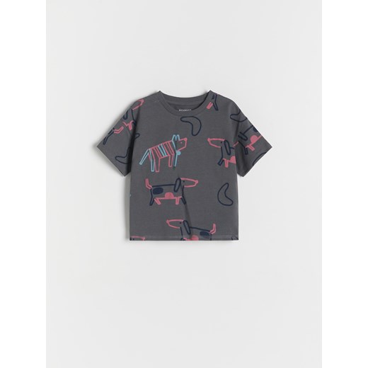 Reserved - T-shirt oversize - ciemnoszary ze sklepu Reserved w kategorii Koszulki niemowlęce - zdjęcie 170767114