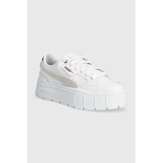 Puma sneakersy skórzane  Mayze Stack Wns kolor biały 384363 ze sklepu PRM w kategorii Buty sportowe damskie - zdjęcie 170769430