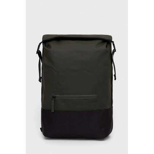 Rains plecak 14320 Backpacks kolor zielony duży gładki ze sklepu PRM w kategorii Plecaki - zdjęcie 170769484