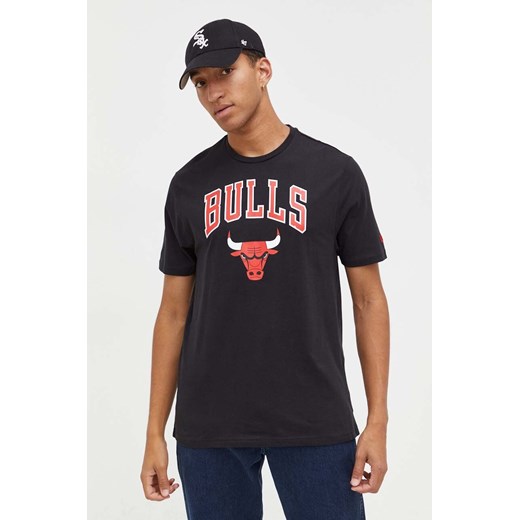 New Era t-shirt bawełniany kolor czarny z nadrukiem CHICAGO BULLS ze sklepu PRM w kategorii T-shirty męskie - zdjęcie 170769504