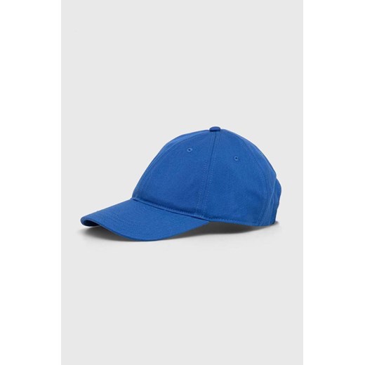 Lacoste czapka z daszkiem bawełniana kolor niebieski gładka ze sklepu PRM w kategorii Czapki z daszkiem damskie - zdjęcie 170769624