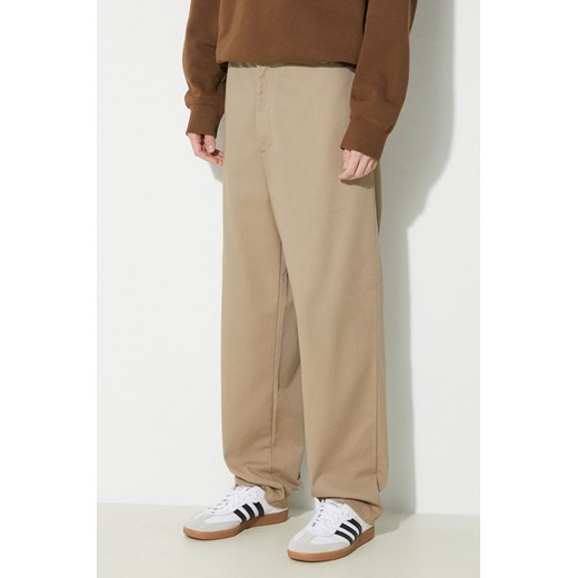 Carhartt WIP spodnie Calder Pant męskie kolor beżowy proste I030473.8Y02 ze sklepu PRM w kategorii Spodnie męskie - zdjęcie 170770192