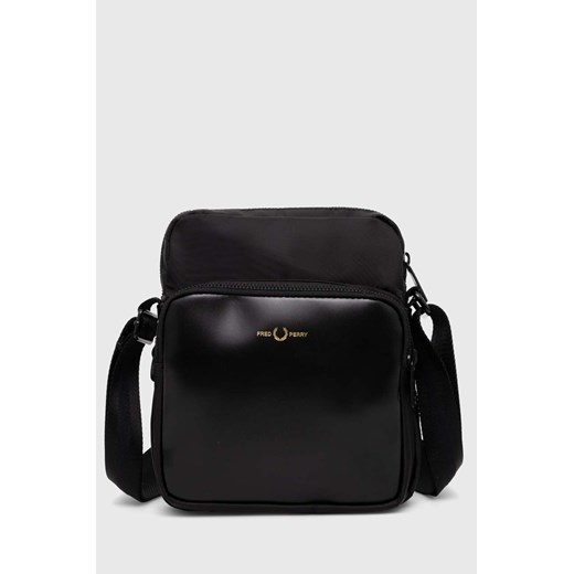 Fred Perry saszetka Nylon Twill Leather Side Bag kolor czarny L7275.774 ze sklepu PRM w kategorii Saszetki - zdjęcie 170770240