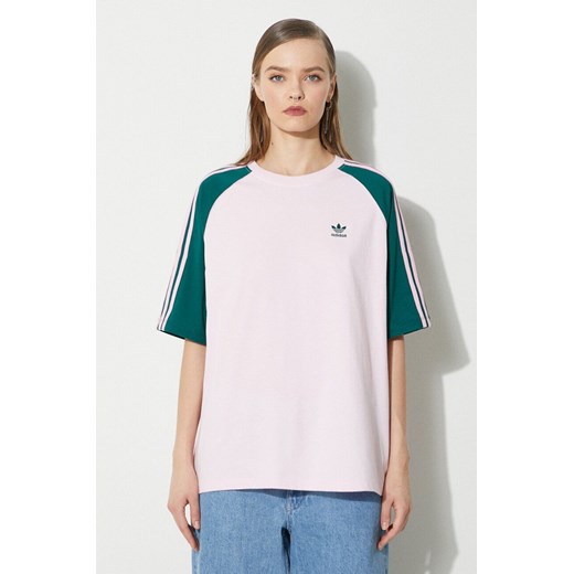 adidas Originals t-shirt bawełniany Blocked Tee OS damski kolor różowy IM9813 XS PRM